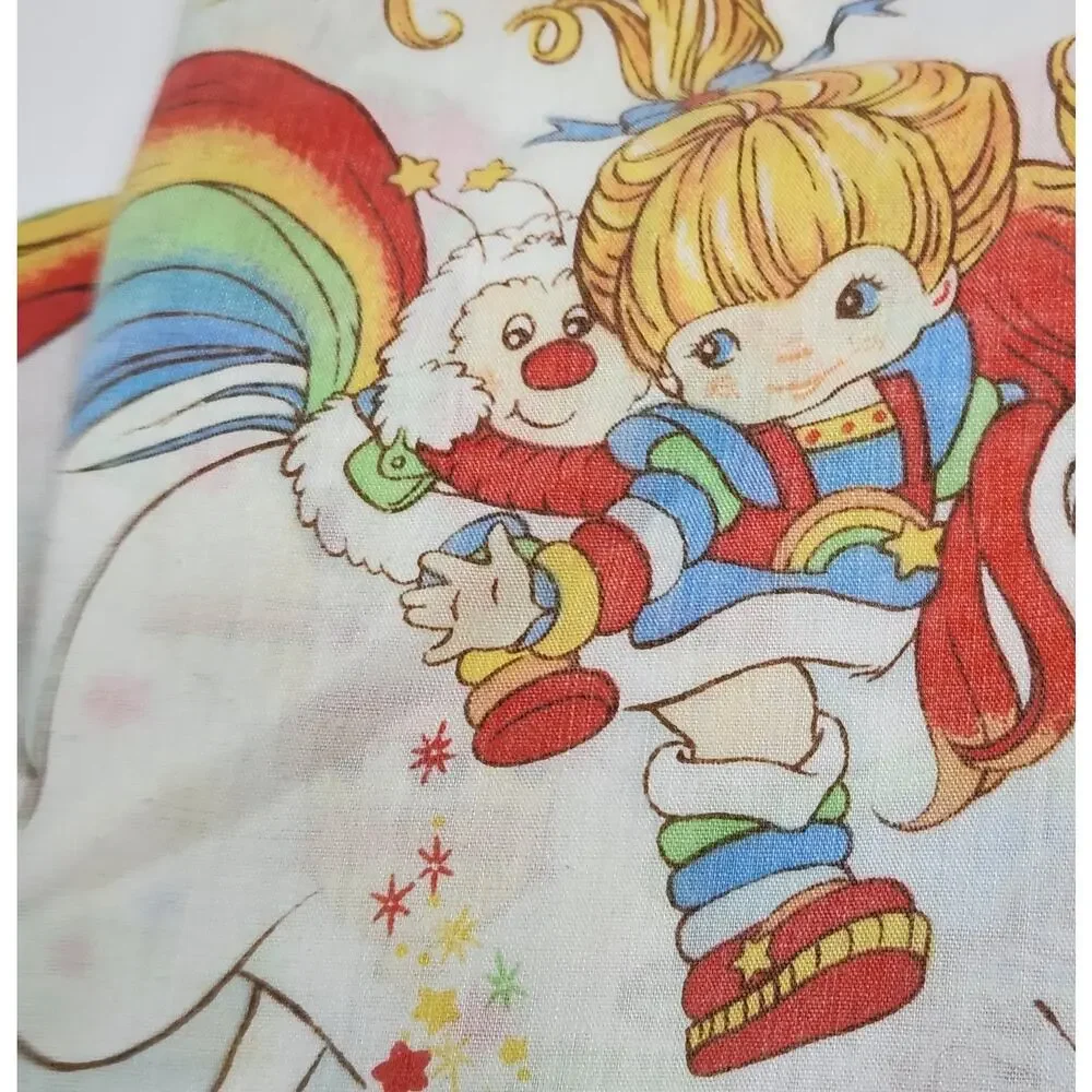 VTG Rainbow Brite 2-Piece Twin Size Sheet Set Hallmark 1983 Colorful Bright